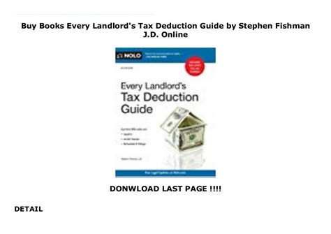 online book every landlords tax deduction guide PDF